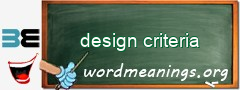 WordMeaning blackboard for design criteria